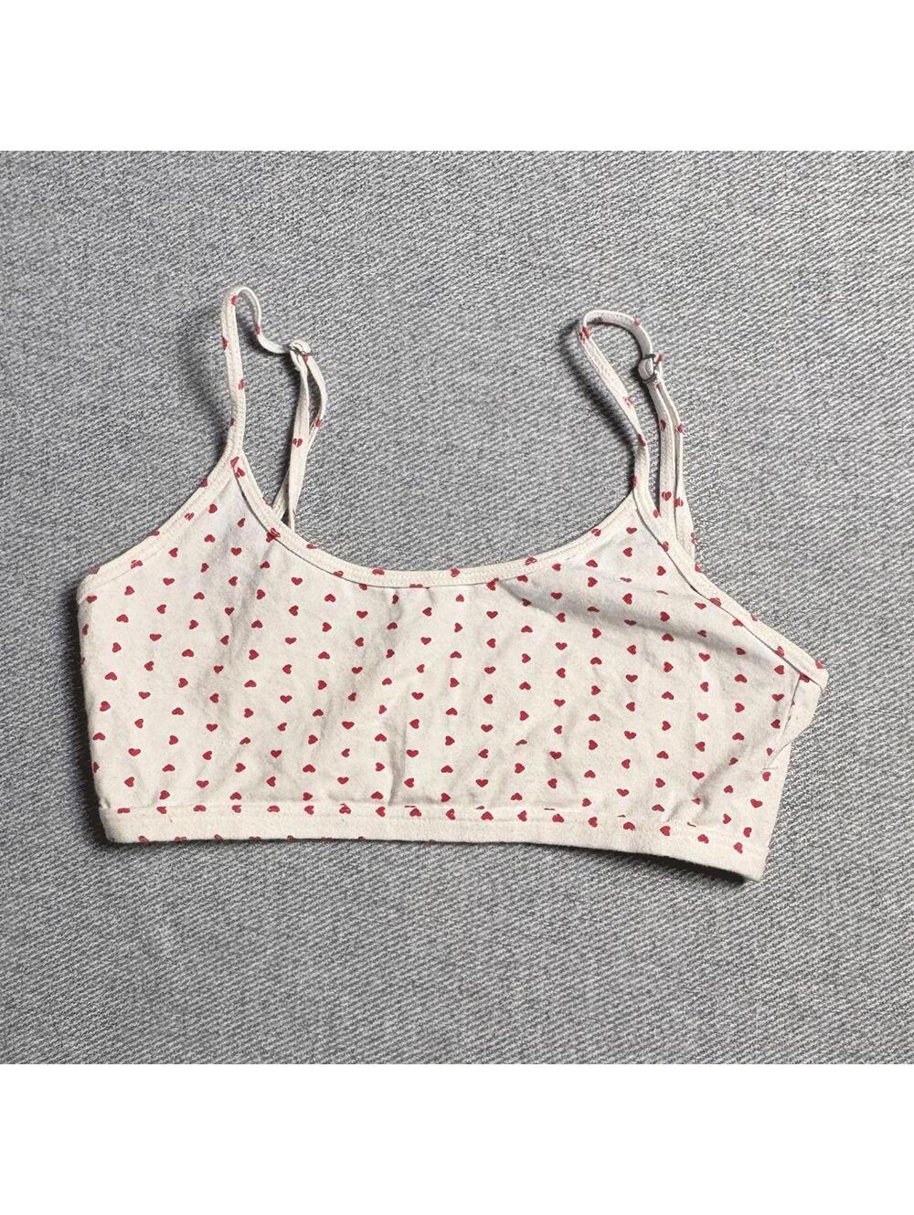 Brandy Melville Women's White and Red Bra
